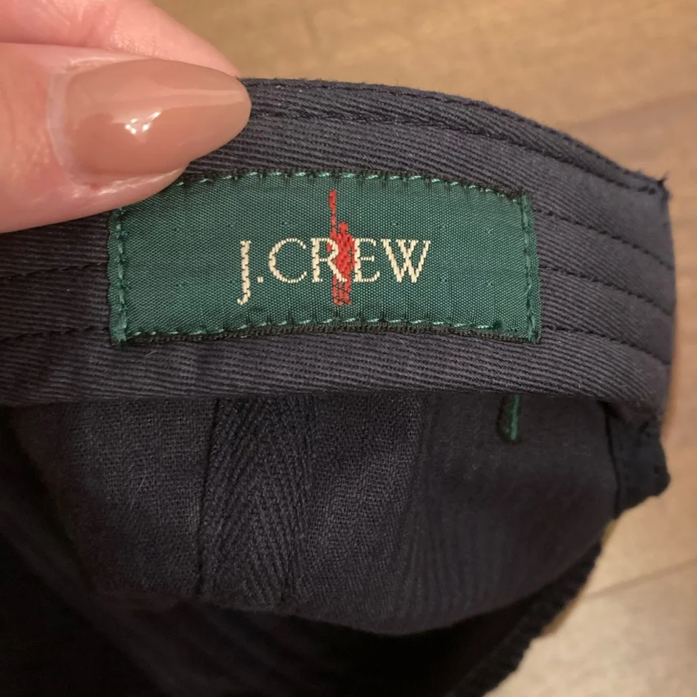 J. Crew Oarsman Logo Corduroy Hat Navy Heritage Collection Crest Logo StrapBack